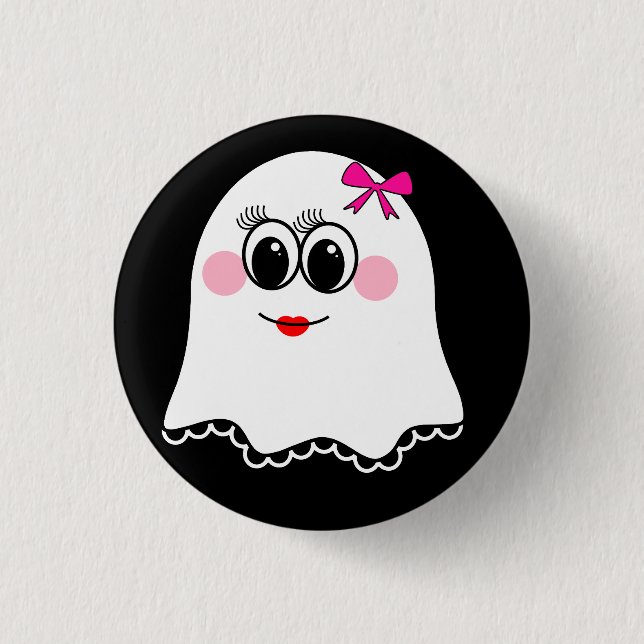 Funny Ghost emoji! Button (Vorderseite)