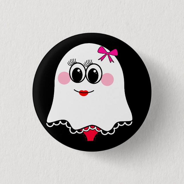 Funny Ghost emoji! Button (Vorderseite)