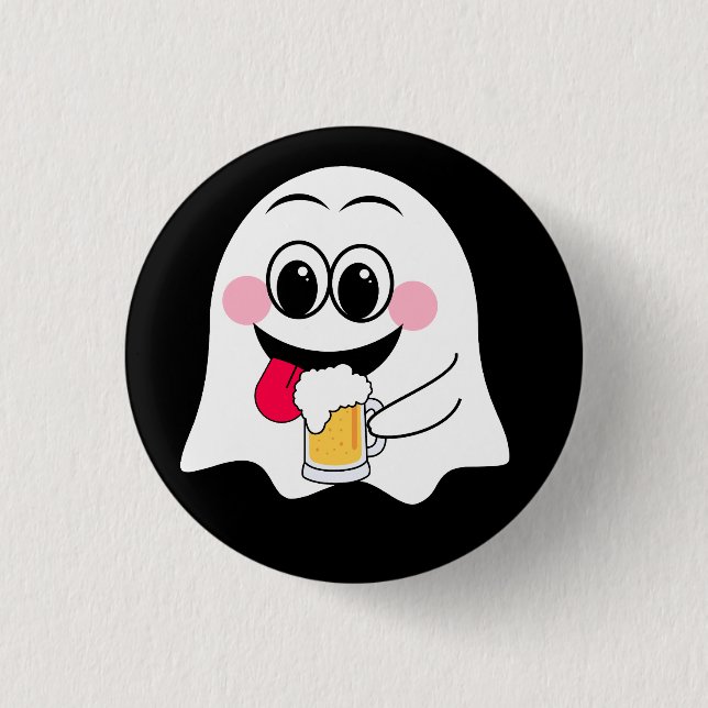 Funny Ghost emoji! Button (Vorderseite)