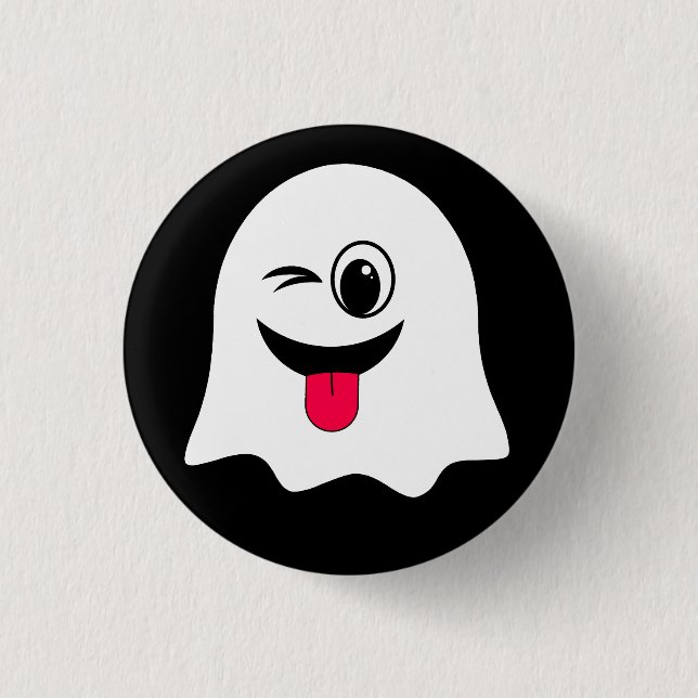 Funny Ghost emoji! Button (Vorderseite)
