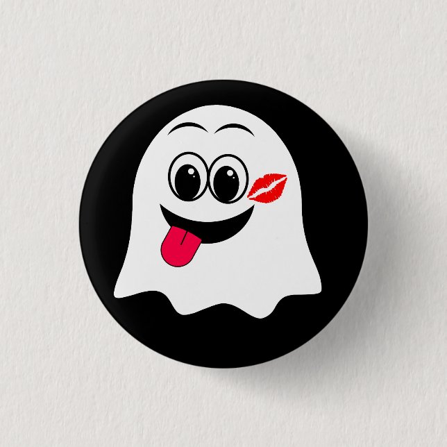 Funny Ghost emoji! Button (Vorderseite)