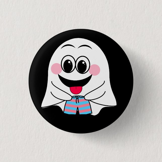 Funny Ghost emoji! Button (Vorderseite)
