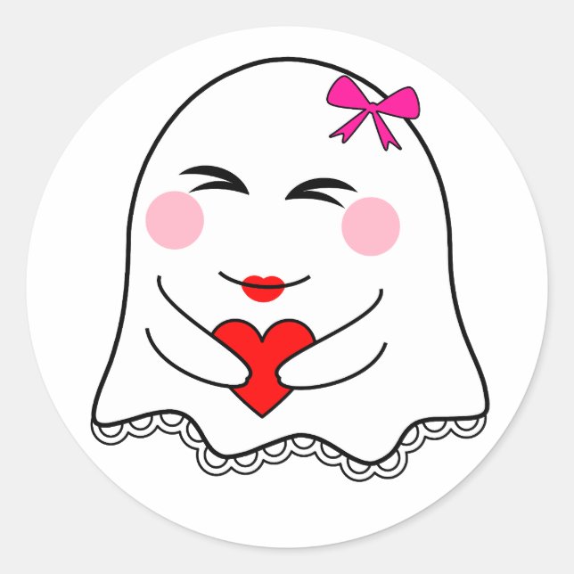 Funny Ghost emoji! Runder Aufkleber (Vorderseite)
