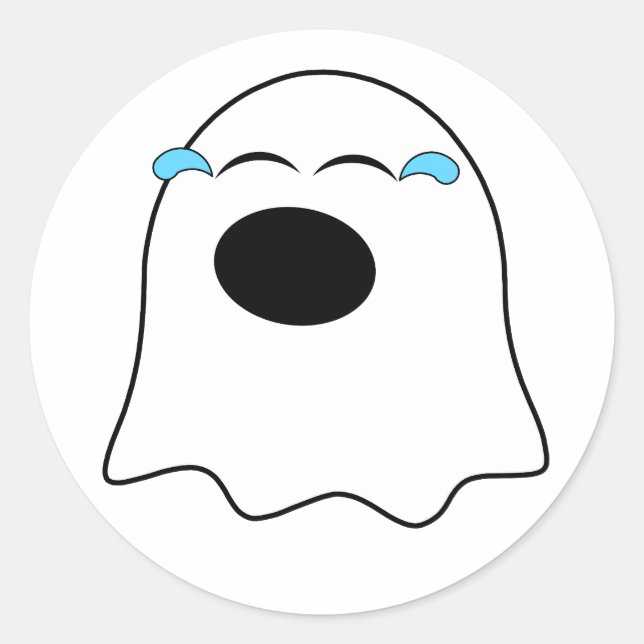Funny Ghost emoji! Runder Aufkleber (Vorderseite)
