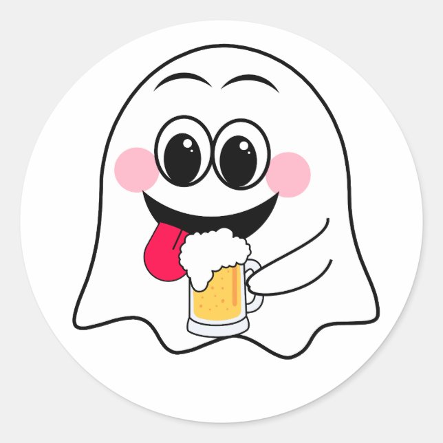 Funny Ghost emoji! Runder Aufkleber (Vorderseite)
