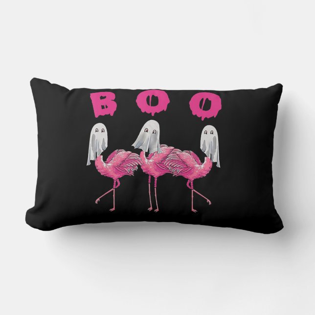 Funny Ghost Flamingo Boo Halloween Kostümgeschenke Lendenkissen (Vorderseite)