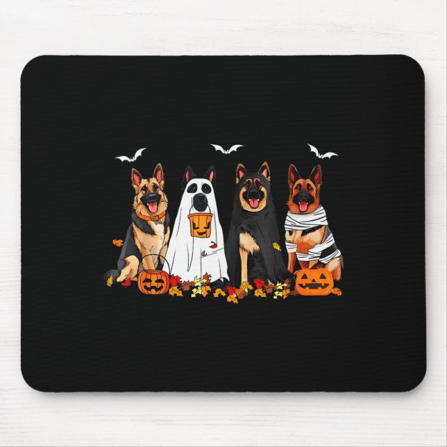Funny Ghost German Shepherd Halloween Dog Mom Dog  Mousepad (Vorne)
