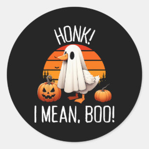 Funny Ghost Goose Honk I Gemein Boo Runder Aufkleber