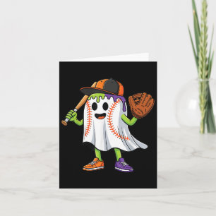 Funny Ghost Halloween Baseball Tropfen Boys Girls Karte