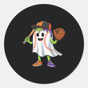 Funny Ghost Halloween Baseball Tropfen Boys Girls Runder Aufkleber