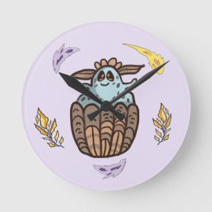 Funny Ghost Halloween Runde Wanduhr