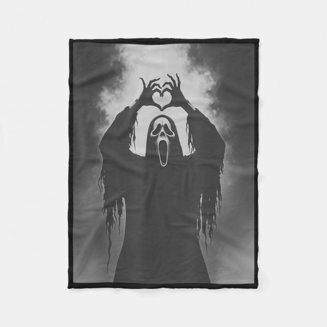 Funny Ghost Hand Herz Sign Spooky Kostüm Hallowe Fleecedecke (Vorderseite)