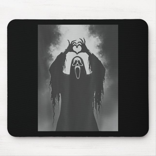 Funny Ghost Hand Herz Sign Spooky Kostüm Hallowe Mousepad (Vorne)