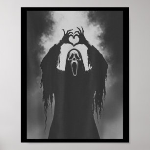 Funny Ghost Hand Herz Sign Spooky Kostüm Hallowe Poster
