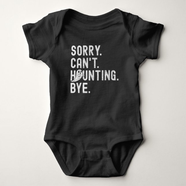 Funny Ghost Haunting Retro Halloween Baby Strampler (Vorderseite)