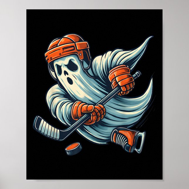 Funny Ghost Ice Hockey Spieler Halloween Kostüm Me Poster (Vorne)
