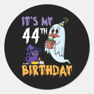 Funny Ghost ist mein 44. Geburtstags-Halloween-Par Runder Aufkleber