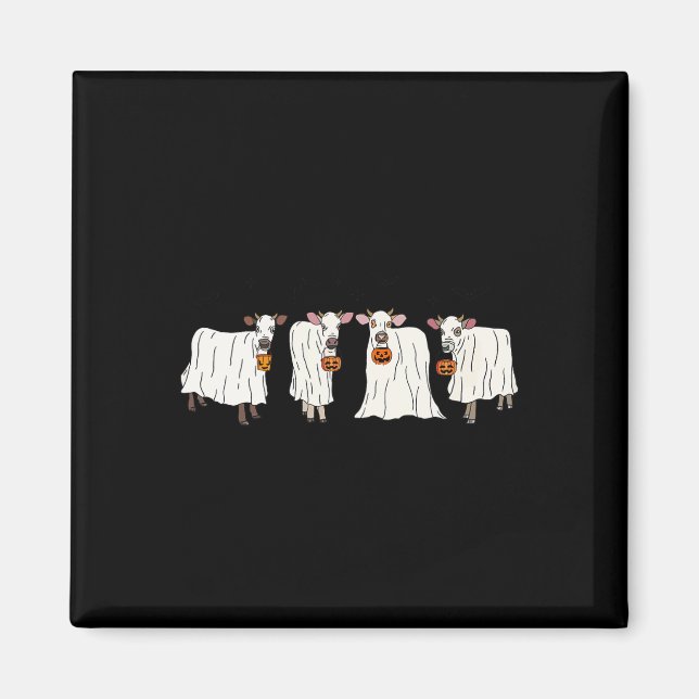 Funny Ghost Kühe Halloween Tiere Kuh Lover Spook Magnet (Vorne)