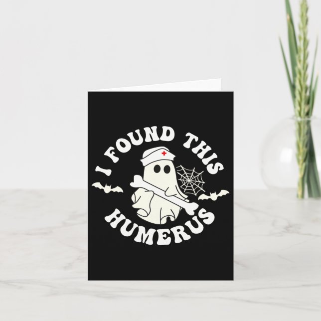 Funny Ghost Nurse Halloween Karte (Vorderseite)