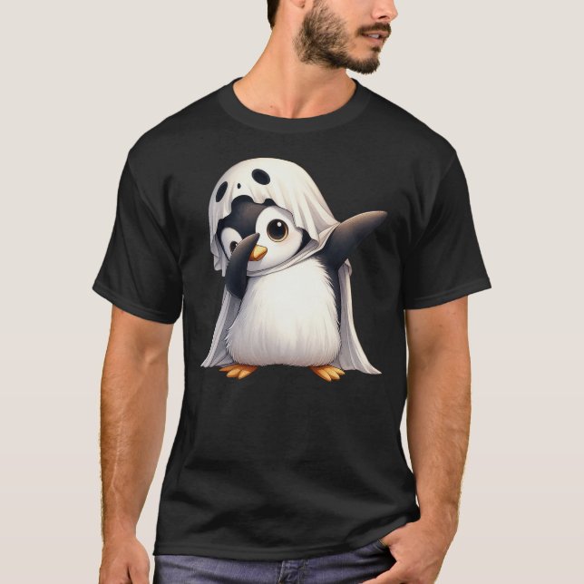 Funny Ghost Penguin Halloween Animals Penguin Love T-Shirt (Vorderseite)