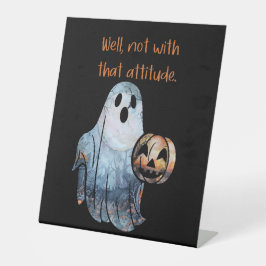 Funny Ghost Pumpkin Halloween Attitude Sockelschild