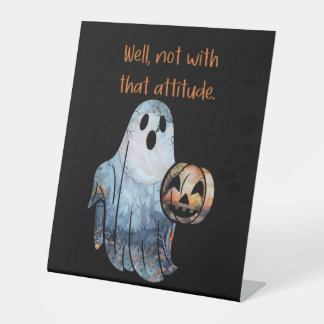Funny Ghost Pumpkin Halloween Attitude Sockelschild