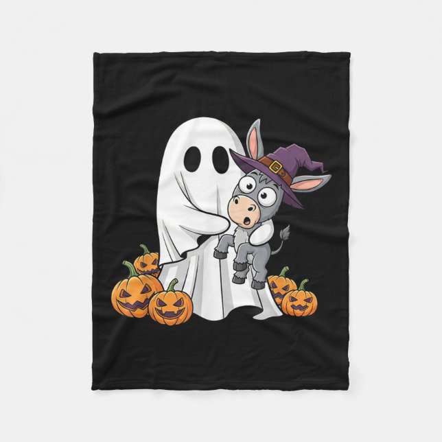 Funny Ghost Pumpkin Halloween Kids Mens Frauen Fleecedecke (Vorderseite)