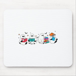 Funny Ghost Reading Books Lehrer Halloween Spooky Mousepad
