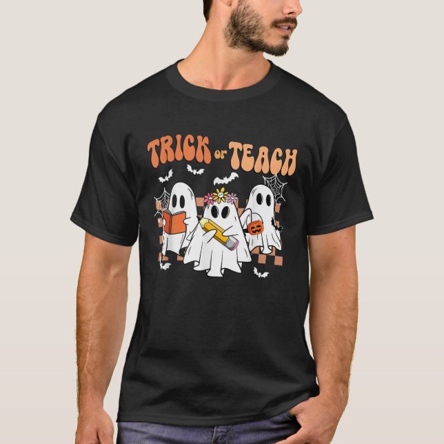 Funny Ghost Teacher Trick oder lehren Lesen Sie me T-Shirt (Vorderseite)