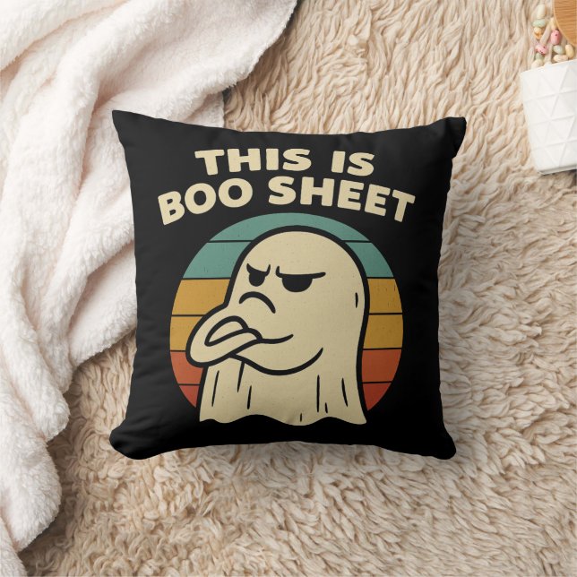 Funny Ghost "This Is Boo Sheet" Retro Halloween Kissen (Decke)