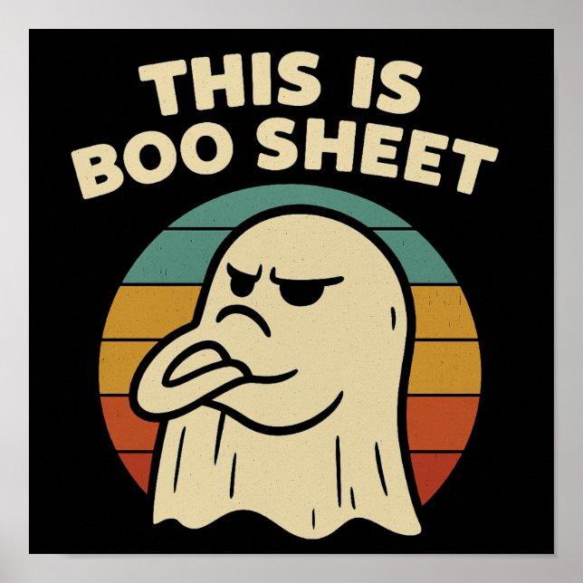 Funny Ghost "This Is Boo Sheet" Retro Halloween Poster (Vorne)