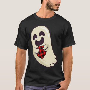 Funny Ghost umugging Red Hearts Karierter Büffel V T-Shirt