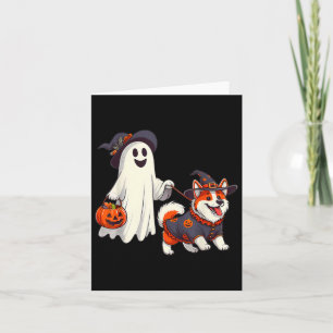 Funny Ghost Walking Dog Ghost Dog Halloween Nacht Karte