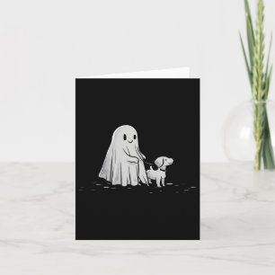 Funny Ghost Walking Dog Spooky Jahreszeit Hallowee Karte