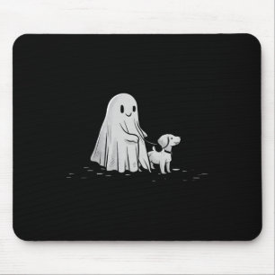 Funny Ghost Walking Dog Spooky Jahreszeit Hallowee Mousepad