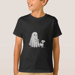 Funny Ghost Walking Dog Spooky Jahreszeit Hallowee T-Shirt