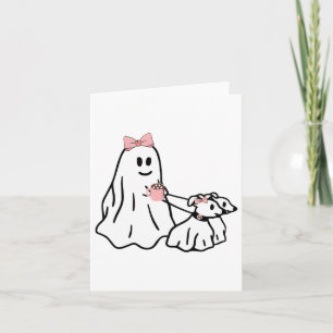 Funny Ghost Walking Dog Spooky Season Halloween Co Karte