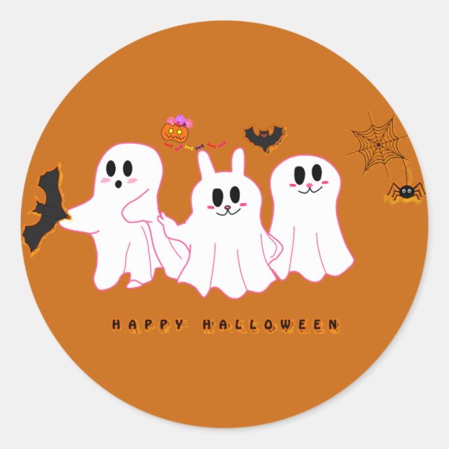 Funny Ghosts, die für ein Bild posten | Aufkleber (Vorderseite)