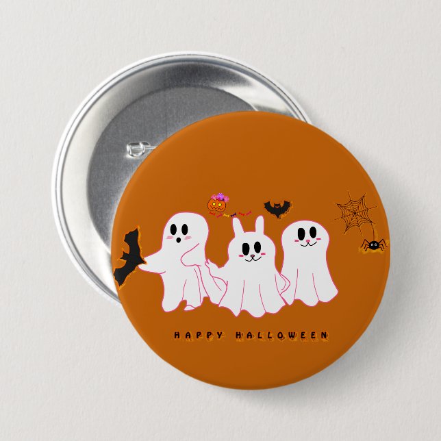 Funny Ghosts, die für eine Bildtaste posten Button (Vorne & Hinten)