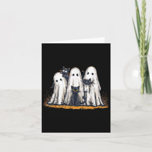 Funny Ghosts Holding Black Cats Halloween Ghost Ca Karte