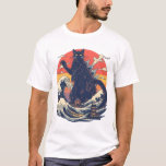 Funny Giant Cat Catzilla Shirt<br><div class="desc">Unleash the purr-fect monster with this Retro Japanese Catzilla Cat T-Shirt! Featuring a giant mischievous cat towering over a stylized Japanese city with a vibrant vintage sunset background, this design is inspired by classic kaiju movie posters with a funny feline twist. The bold retro colors and distressed vintage style make...</div>