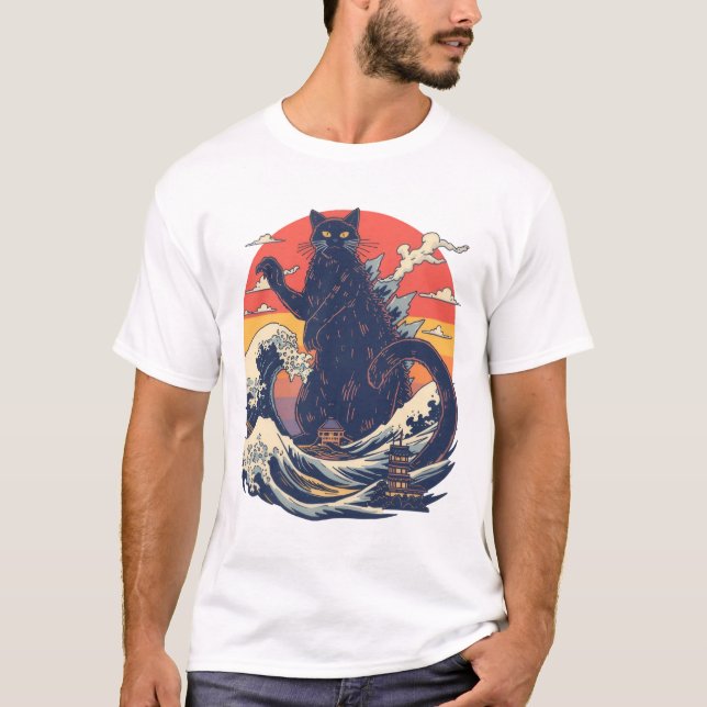 Funny Giant Cat Catzilla Shirt (Vorderseite)