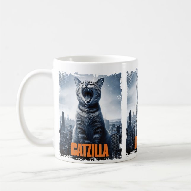 Funny Giant Cat Monster Feline Spaß Cat Lovers Kaffeetasse (Links)