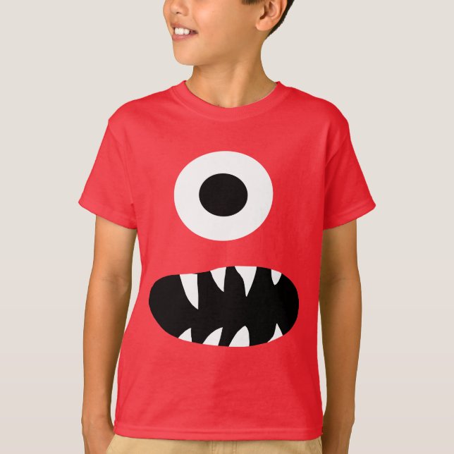 Funny Giant Ein Mit Augen Monster Gesicht Kinder f T-Shirt (Vorderseite)