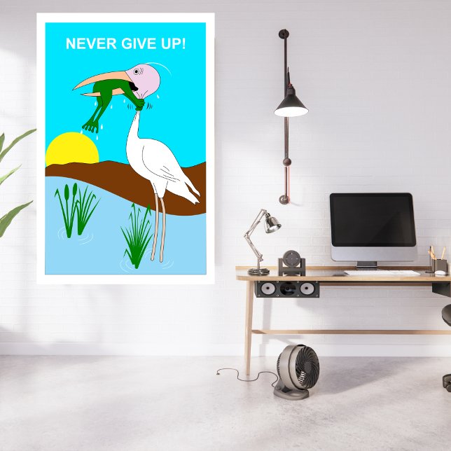 Funny gibt Frog Choice Bird nie auf Poster (Von Creator hochgeladen)
