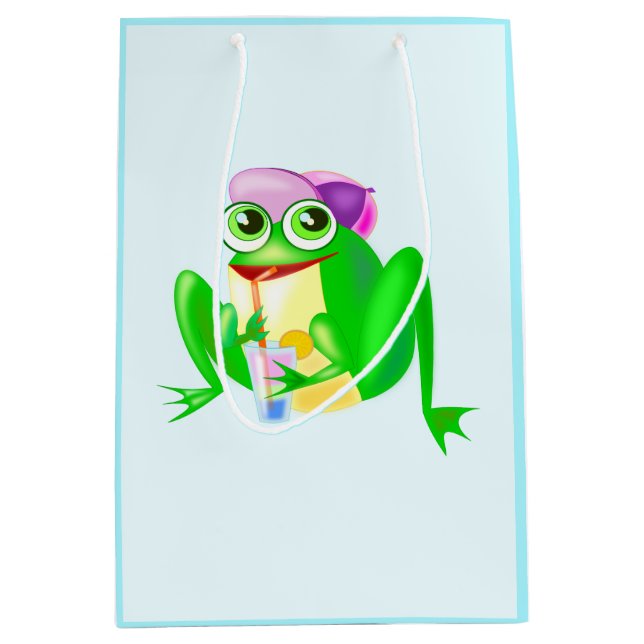 Funny Gift Bag mit Happy Party Frog Mittlere Geschenktüte (Vorderseite)
