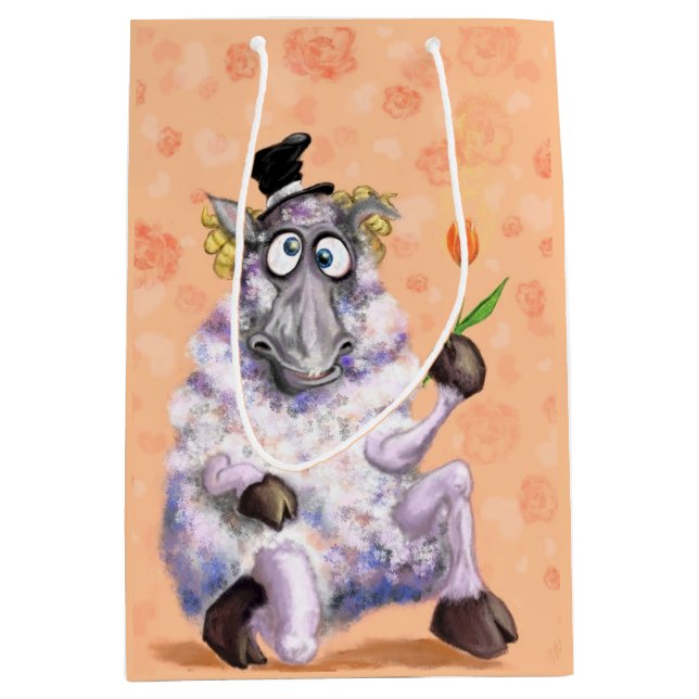 Funny Gift Bag mit In Liebe Ram - Romantik Mittlere Geschenktüte (Vorderseite)