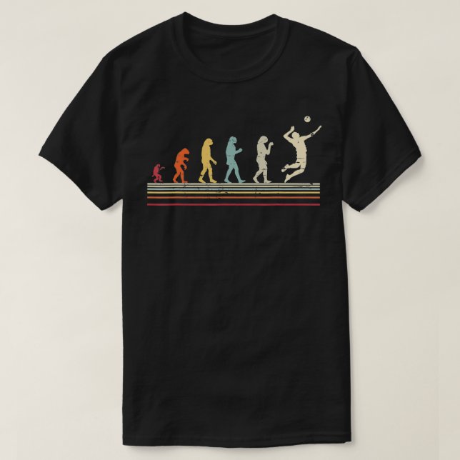 Funny Gift Evolution Design Volleyball and Beach V T-Shirt (Design vorne)