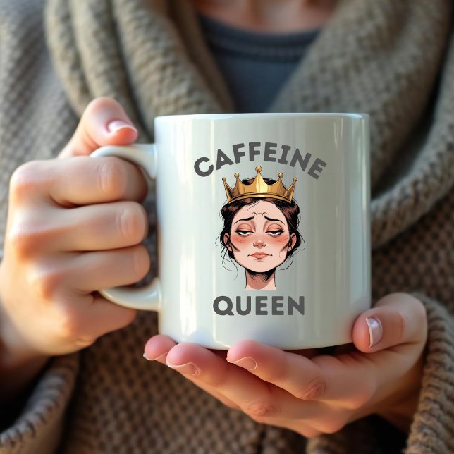 Funny Gift for Women - Fun Caffeine Queen Zitat Kaffeetasse (Von Creator hochgeladen)