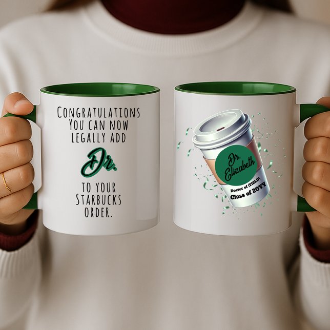 Funny Gift für Ärzte Personalisierten Abschluss Zweifarbige Tasse (Von Creator hochgeladen)